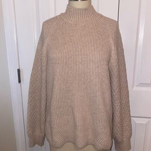 Calvin Klein Women's Natural Cable Knit Raglan Sleeve Sweater size large